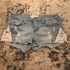 Altar’d State Jean Shorts with Lace Detail